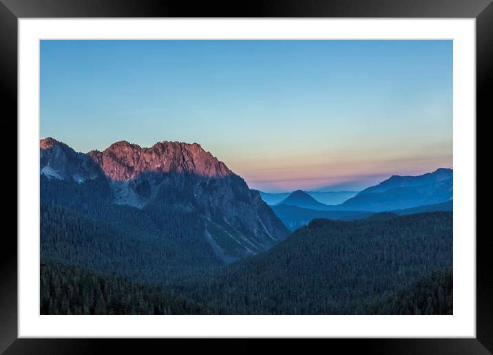 Dawn Color at Inspiration Point Framed Mounted Print by Belinda Greb