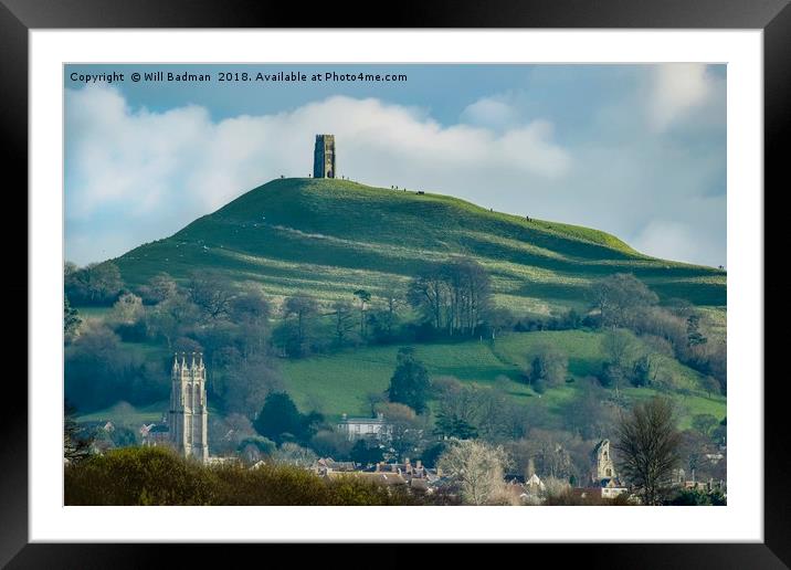 Glastonbury Tor and Glastonbury Abbey Somerset  Framed Mounted Print by Will Badman