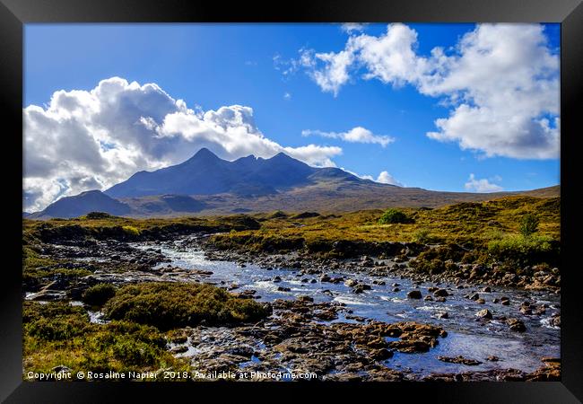 River Sligachan and Cuillins Isle of Skye Framed Print by Rosaline Napier