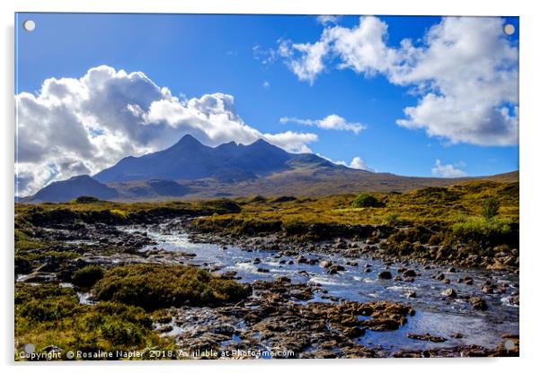 River Sligachan and Cuillins Isle of Skye Acrylic by Rosaline Napier