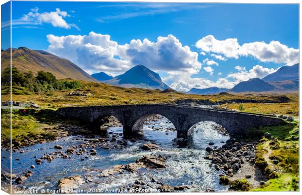 Stone bridge over River Sligachan Isle of Skye Canvas Print by Rosaline Napier
