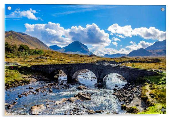 Stone bridge over River Sligachan Isle of Skye Acrylic by Rosaline Napier