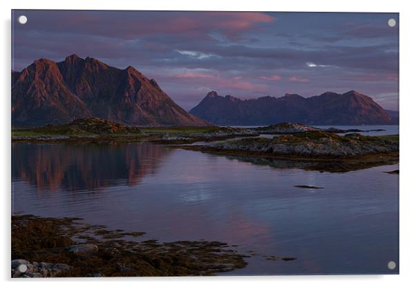 Sunset in Laukvik Acrylic by Thomas Schaeffer