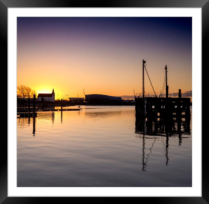 Norweigan Church sunrise Framed Mounted Print by Andrew Richards