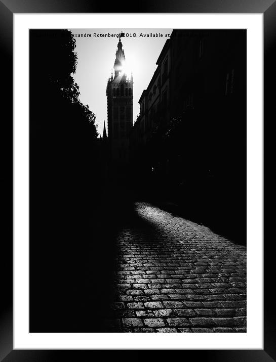 Monochrome Giralda Bell Tower, Seville, Andalusia, Framed Mounted Print by Alexandre Rotenberg