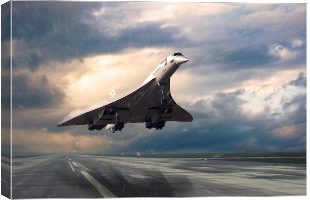 Concorde Rainy Arrival Canvas Print by J Biggadike