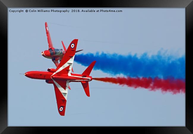 The Red Arrows Synchro Pair At Cosford 2018 Framed Print by Colin Williams Photography