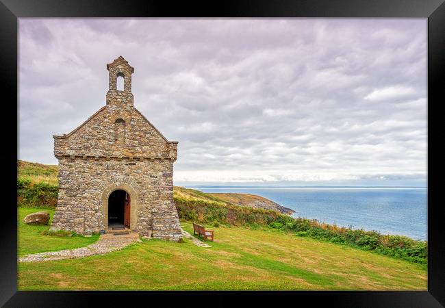 St Nons Retreat Chapel, Pembrokeshire, Wales, UK Framed Print by Mark Llewellyn