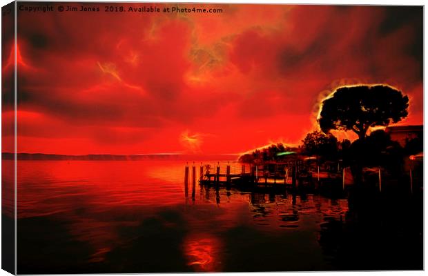 Artistic Sirmione sunset Canvas Print by Jim Jones