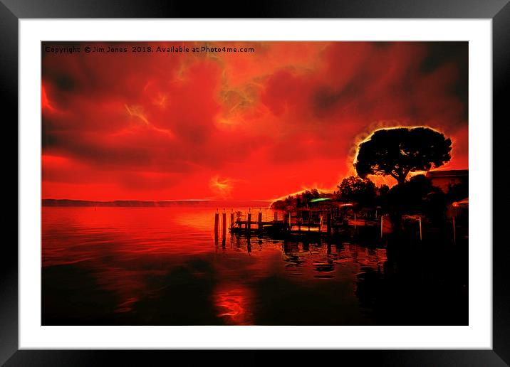 Artistic Sirmione sunset Framed Mounted Print by Jim Jones