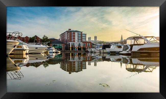 Lincoln Brayford Pool and Cathedral Framed Print by Andrew Scott