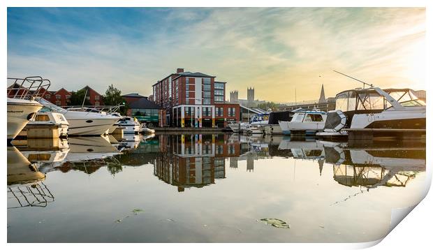 Lincoln Brayford Pool and Cathedral Print by Andrew Scott