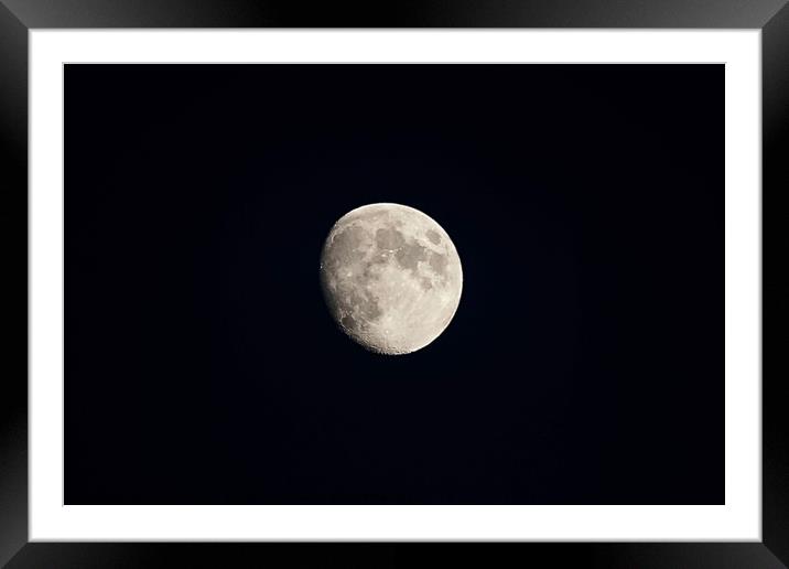 Waning Gibbous Moon Framed Mounted Print by Penny Martin