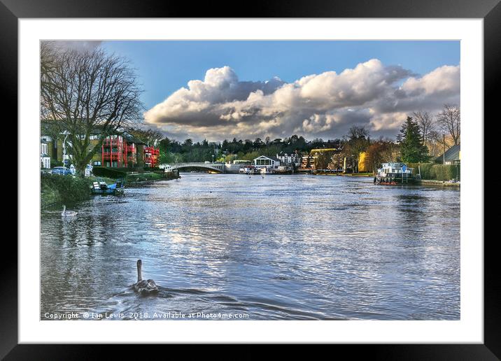 The River Thames at Reading Framed Mounted Print by Ian Lewis