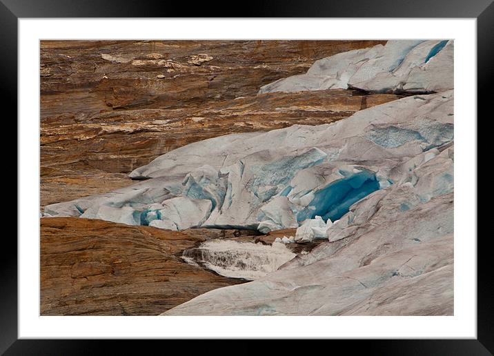 Details des Svartisen Gletschers Framed Mounted Print by Thomas Schaeffer