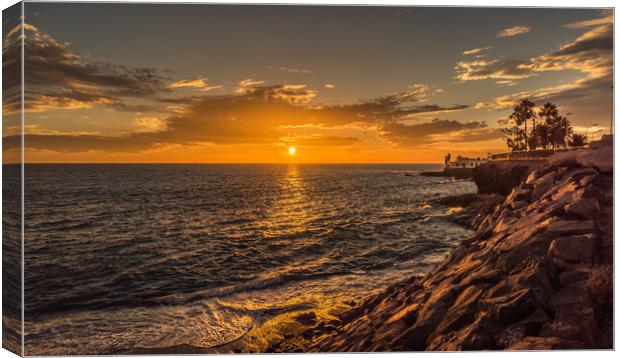 Photo's of Tenerife - La Caleta Sunset Canvas Print by Naylor's Photography