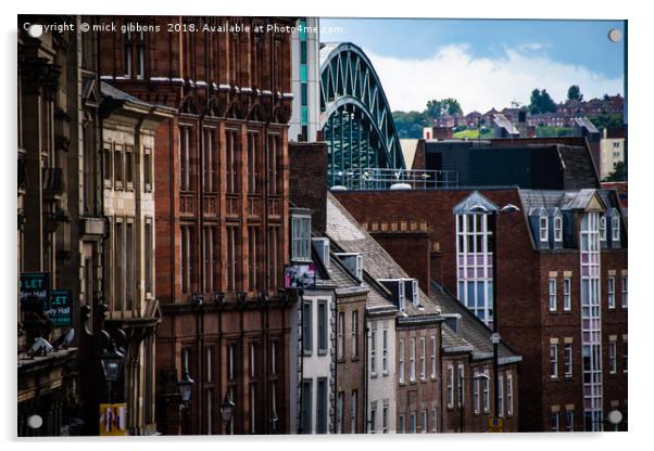 City of Newcastle street life, Tyne Bridge Acrylic by mick gibbons