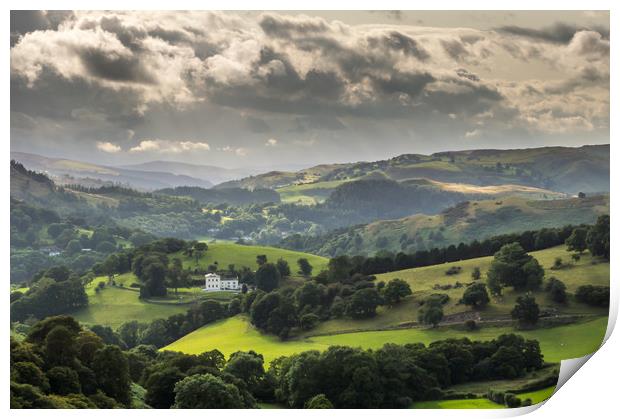 Views from Panorama Llangollen, North Wales Print by Sebastien Greber