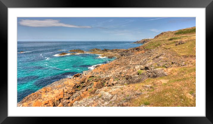 Pendeen Panoramic Framed Mounted Print by Malcolm McHugh