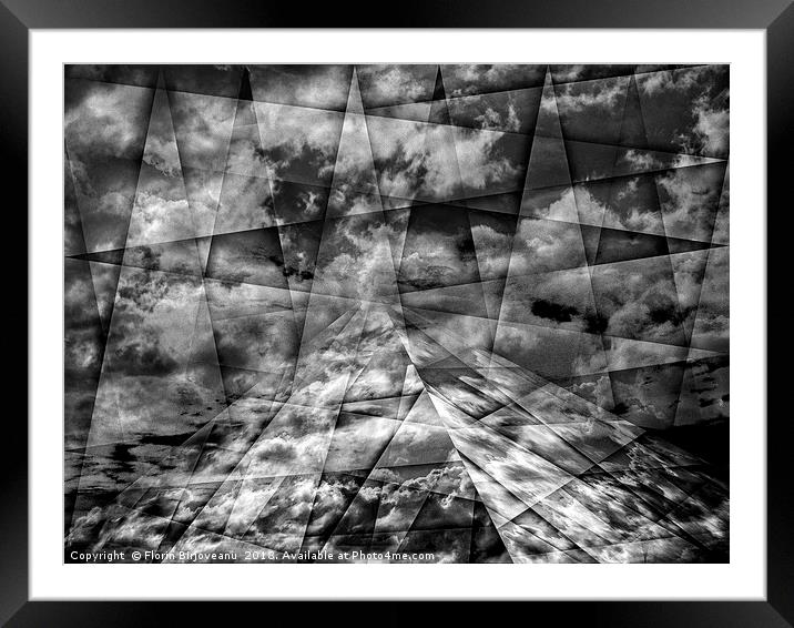 Scaffold Of Time Black And White Framed Mounted Print by Florin Birjoveanu