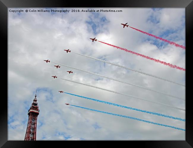The Red Arrows Arrive At Blackpool 2017 Framed Print by Colin Williams Photography