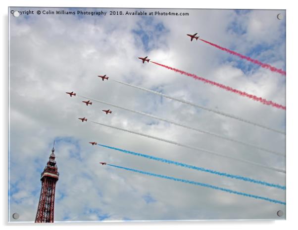 The Red Arrows Arrive At Blackpool 2017 Acrylic by Colin Williams Photography