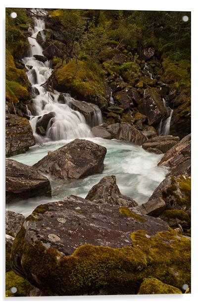 Wasserfall und Schlucht Acrylic by Thomas Schaeffer