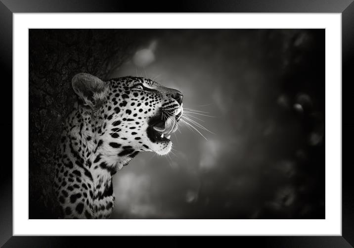 Leopard portrait Framed Mounted Print by Johan Swanepoel