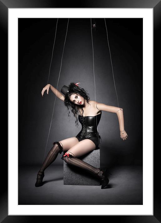 Black Widow Marionette Puppet  Framed Mounted Print by Johan Swanepoel
