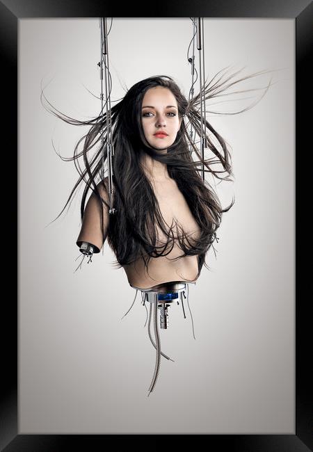 Cyborg woman Framed Print by Johan Swanepoel