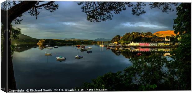 Dawn sunlight over Loch Portree #2 Canvas Print by Richard Smith