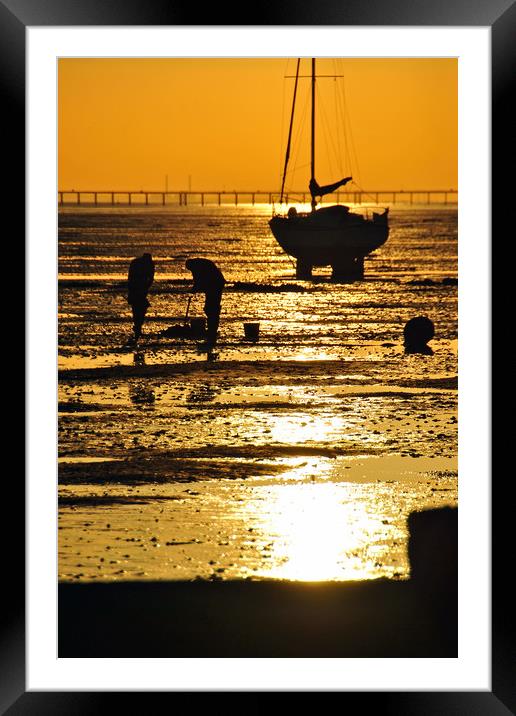 Sunset Thorpe Bay Southend on Sea Essex Framed Mounted Print by Andy Evans Photos