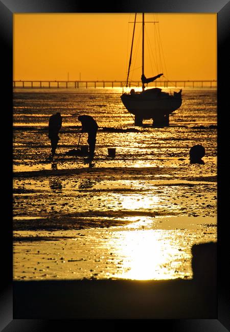Sunset Thorpe Bay Southend on Sea Essex Framed Print by Andy Evans Photos