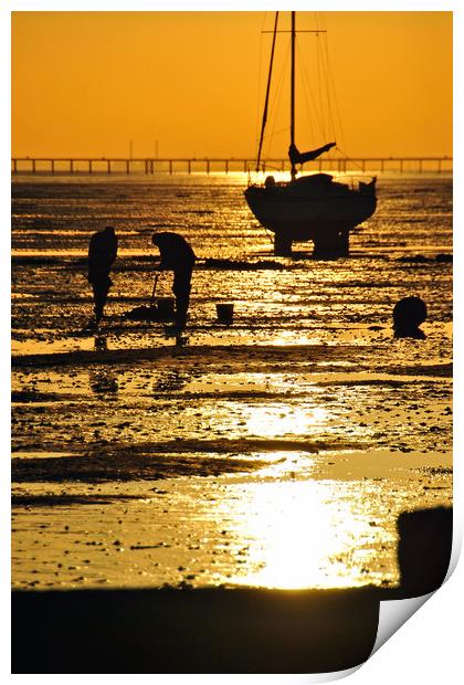 Sunset Thorpe Bay Southend on Sea Essex Print by Andy Evans Photos