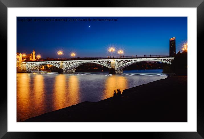 Puente de Triana or Triana Bridge, Seville, Spain Framed Mounted Print by Alexandre Rotenberg