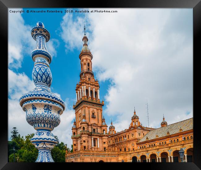 Plaza de Espana in Seville, Andalusia, Spain Framed Print by Alexandre Rotenberg
