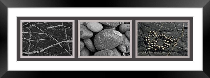 Veins in stone, triptych Framed Mounted Print by Pete Hemington