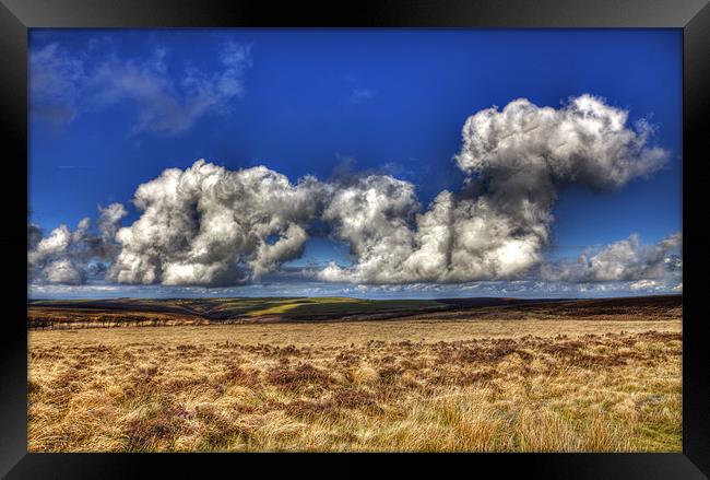 Cumulus Clouds Over Exmoor Framed Print by Mike Gorton