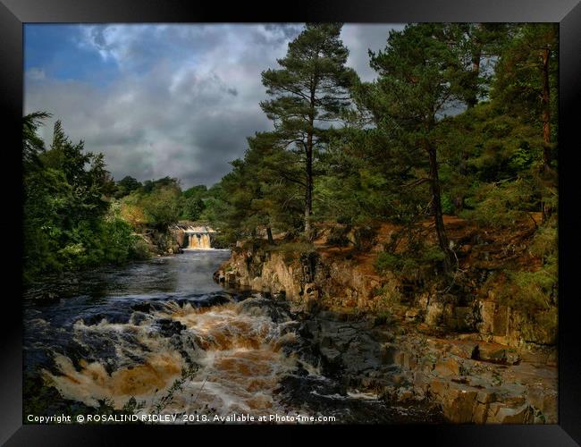 "Dramatic light at Low Force waterfalls" Framed Print by ROS RIDLEY