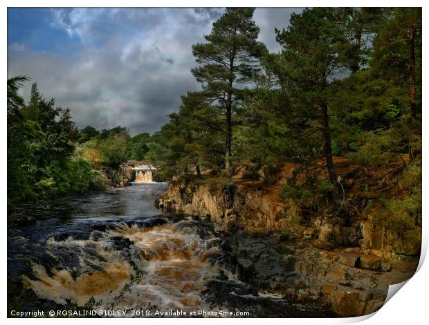 "Dramatic light at Low Force waterfalls" Print by ROS RIDLEY