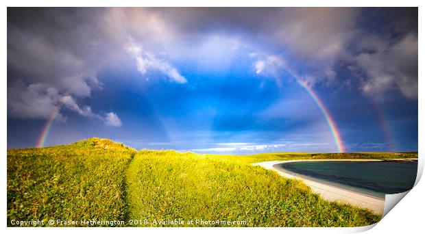 Sunshine Rainbow on Uist Print by Fraser Hetherington