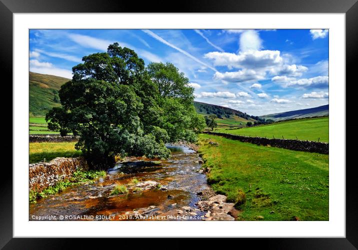 "The river Skirfare Littondale" Framed Mounted Print by ROS RIDLEY