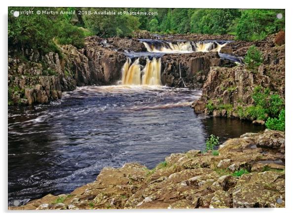Low Force Waterfall, Bowlees, Teesdale Acrylic by Martyn Arnold