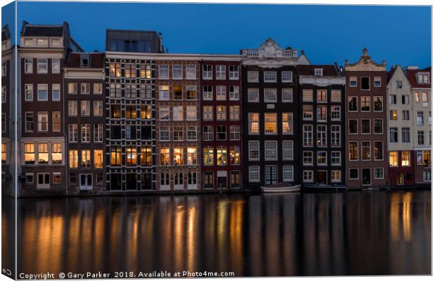 Amsterdam Reflections Canvas Print by Gary Parker