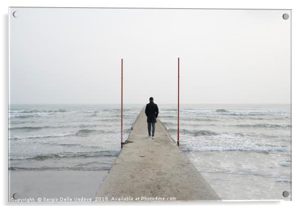 Walking on the sea Acrylic by Sergio Delle Vedove