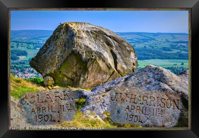 Enduring Enigma: Ilkley Moor's Graffiti Stones Framed Print by Colin Metcalf