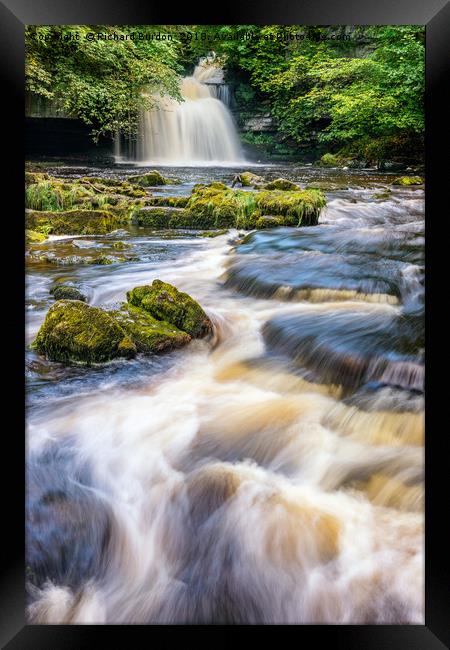 Cauldron Falls, West Burton Framed Print by Richard Burdon