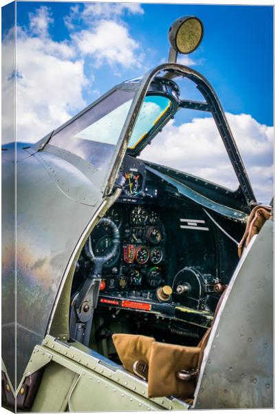 Spitfire Cockpit Canvas Print by Mike Lanning