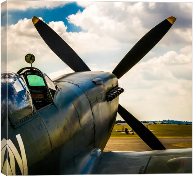 Spitfire MKIX detail Canvas Print by Mike Lanning