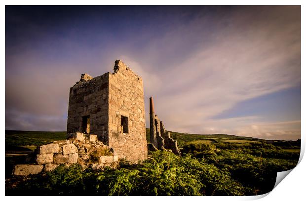 Carn Galver Engine House Print by Mike Lanning